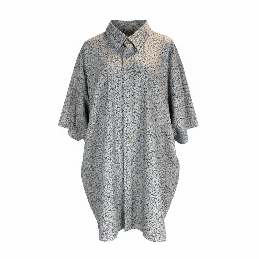 KingSize Men's Size 5XL Gray Button Down Short Sleeve Shirt NWOT‎